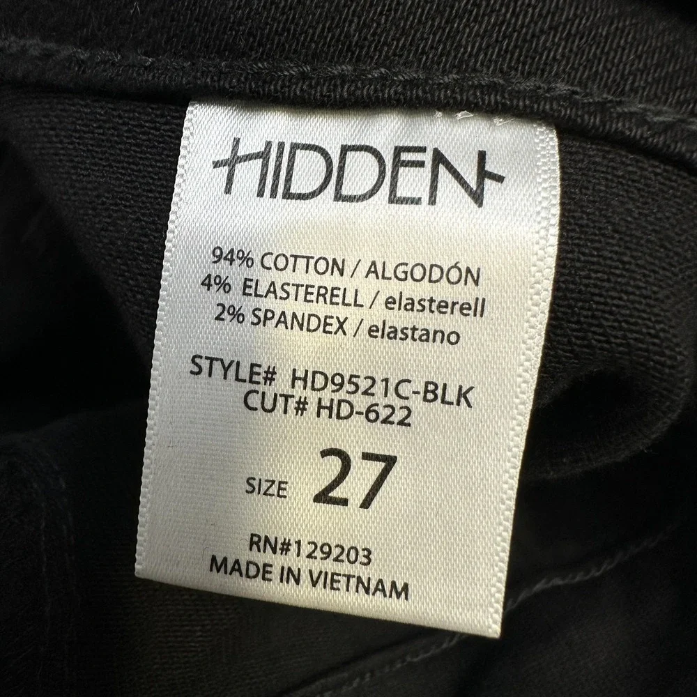 Hidden High Rise‎ Straight Ankle Raw Hem Black Jeans Women's 27